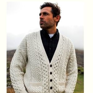 Irish wool fisherman's sweater XL